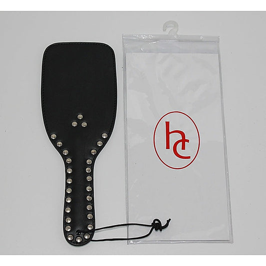 Fetlife Wide Ping-Pong Studded Leather Paddle - Paddles And Slappers