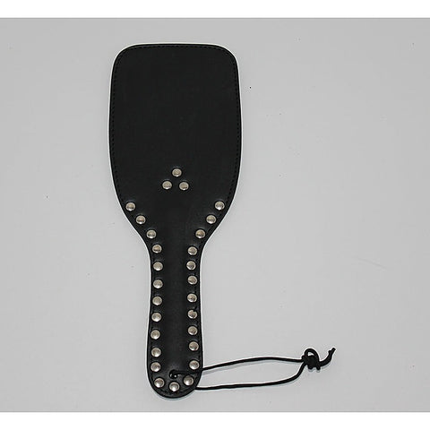 Fetlife Wide Ping-Pong Studded Leather Paddle - Paddles And Slappers