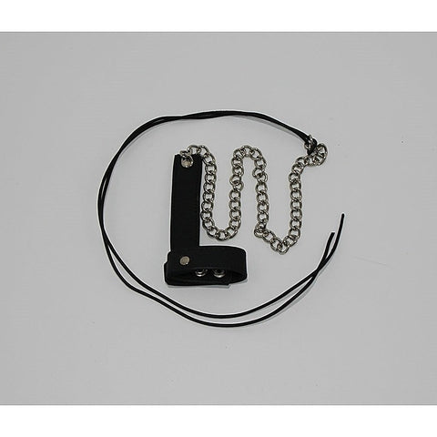 Cock & Ball Ring with Leather Lead by Hell's Couture - Cuffs and Restraints