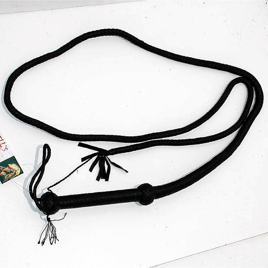 Stockmans Black Leather Whip 250cm