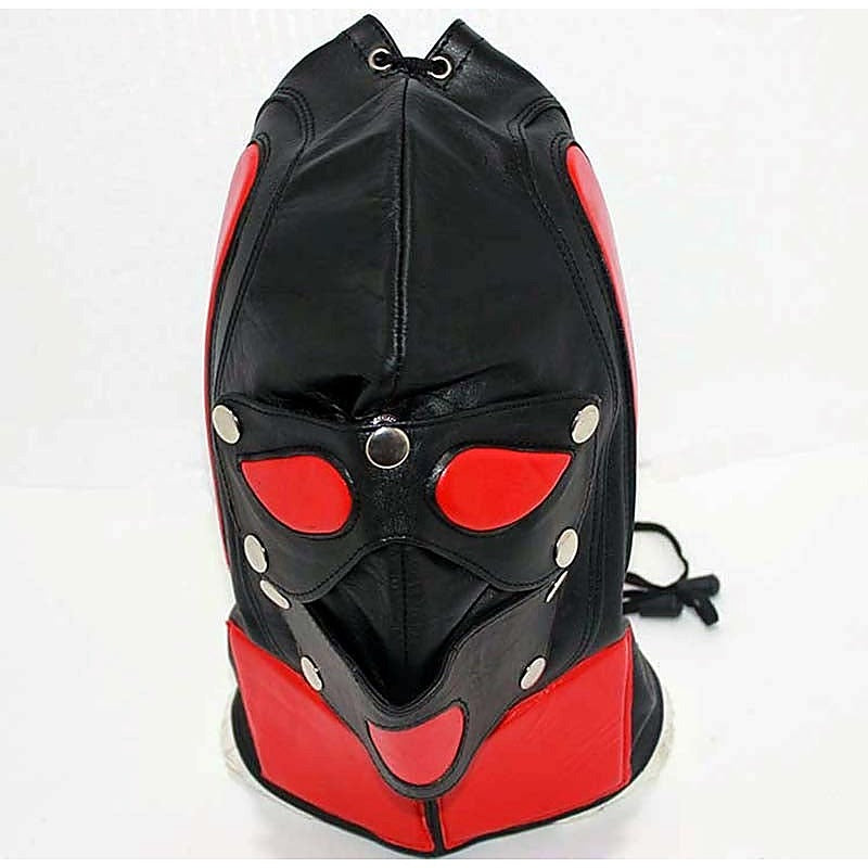 Superhero Leather BDSM Hood - Bondage Hoods