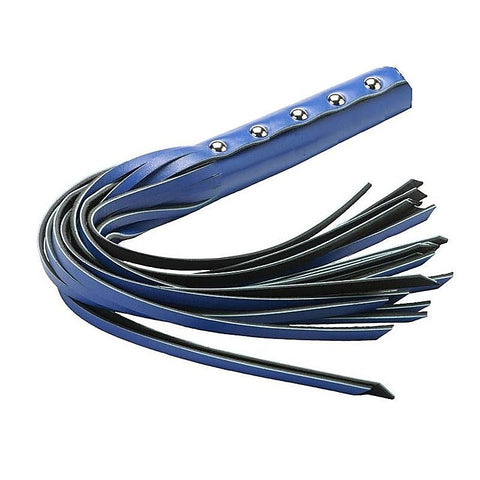 Premium Blue Leather Whip by Hell's Couture - Whips And Crops
