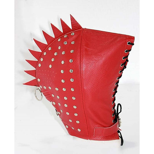 Cyclops Leather Bondage Spiked Hood - Bondage Hoods