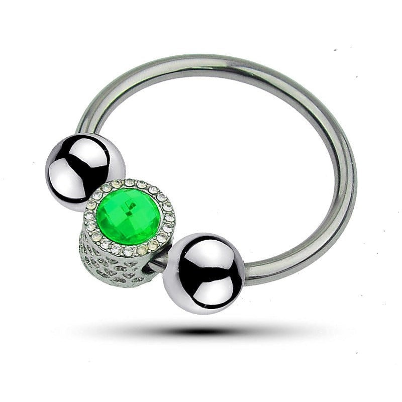 Harry Guy Glans Ring With Green Gem by BDStyle - Cock Rings