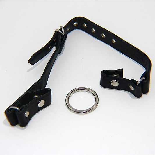 Leather Gag With Removable Metal O Ring - Bondage Gags and Bits