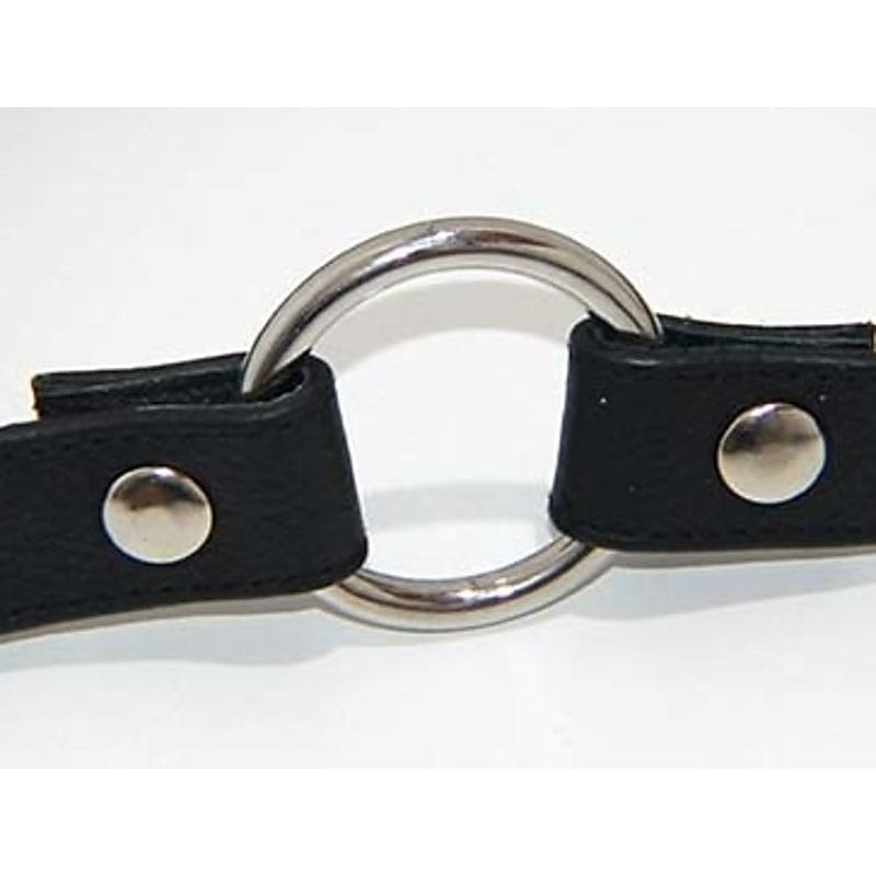 Leather Gag With Removable Metal O Ring - Bondage Gags and Bits