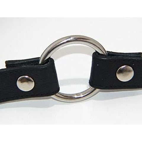 Leather Gag With Removable Metal O Ring - Bondage Gags and Bits