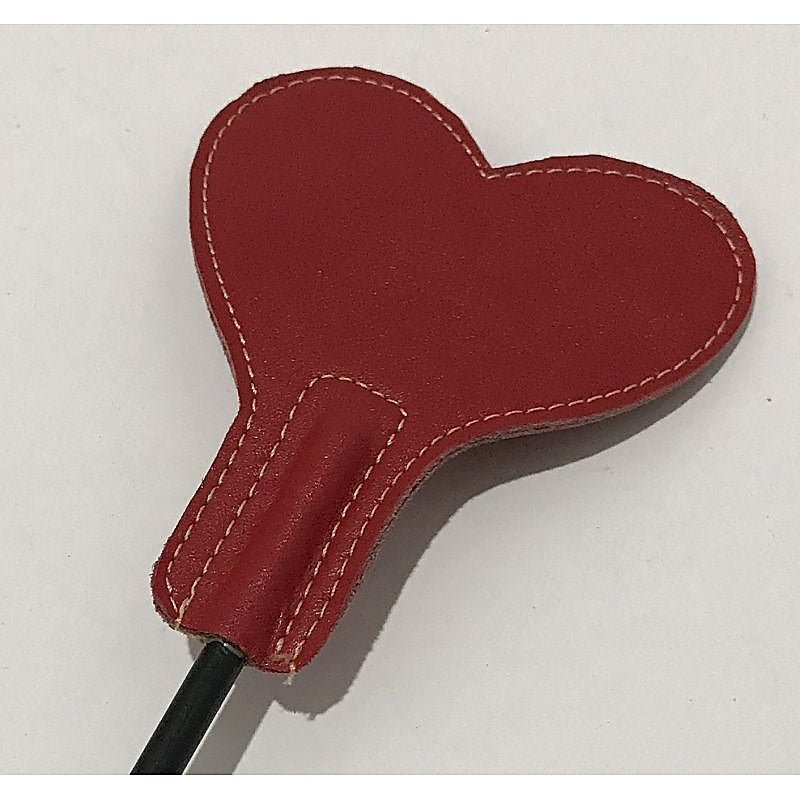 LicksandLashes Leather Crop With Heart Shaped Paddle - Paddles And Slappers
