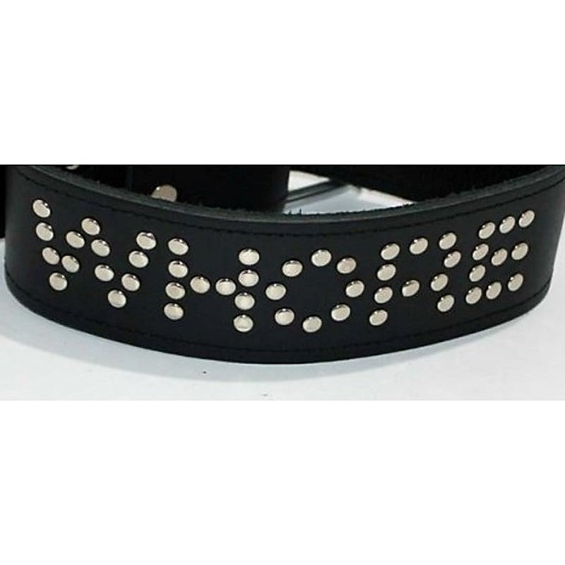 WHORE Leather Bondage Collar by Hell's Couture - Collars and Leads