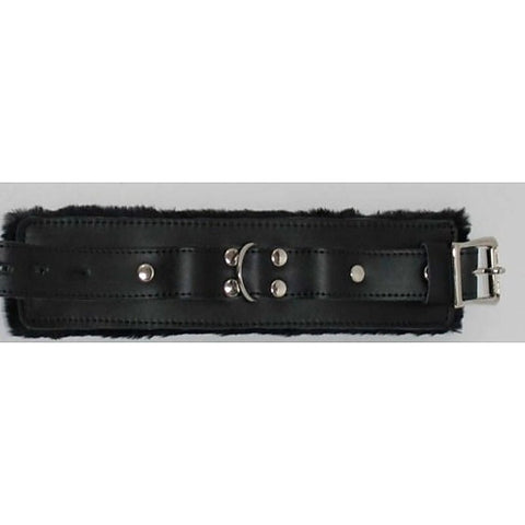 Hells Couture Premium Bondage Wrist Restraints - Leather and Fur Delight - Cuffs and Restraints