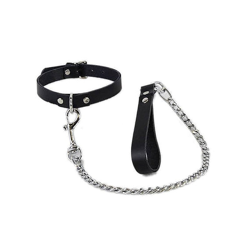 Slave Bondage Collar with Lead by Hell's Couture - Collars and Leads