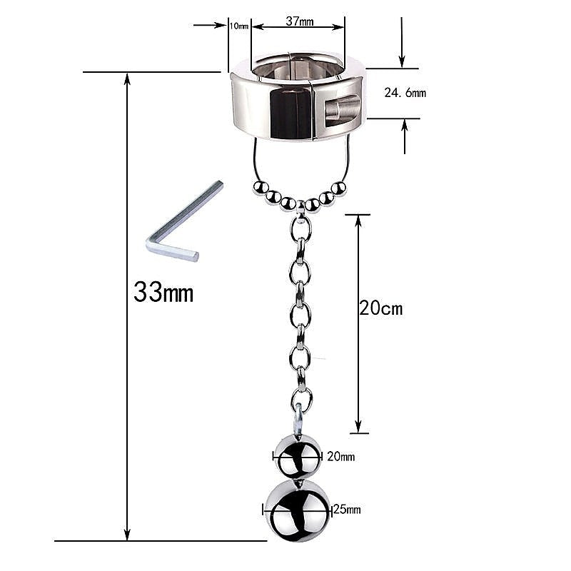 Scrotum Testicle Restraint Chain by BDStyle - Ball and Cock Toys