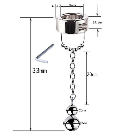 Scrotum Testicle Restraint Chain by BDStyle - Ball and Cock Toys