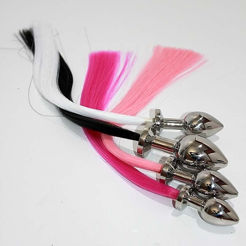 Captivating Faux Horse Tail Steel Butt Plug - Explore Sensual Pleasures - Steel Sex Toys