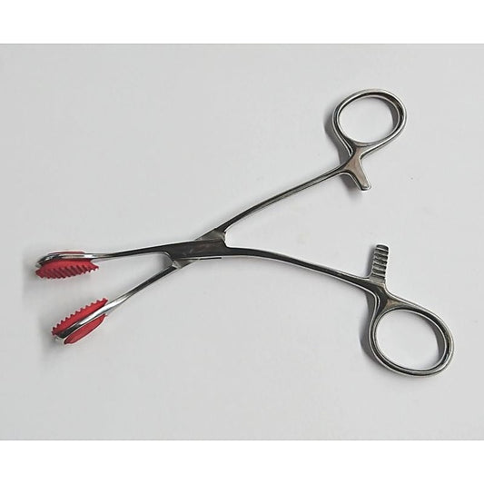 Young Tongue forceps with Curved Handle 17cm