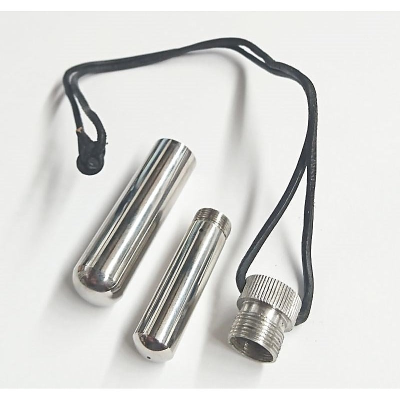 Steel Inhaler on BDSM Play Leather Cord by Hell's Couture - Steel Sex Toys