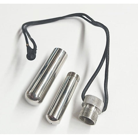 Steel Inhaler on BDSM Play Leather Cord by Hell's Couture - Steel Sex Toys