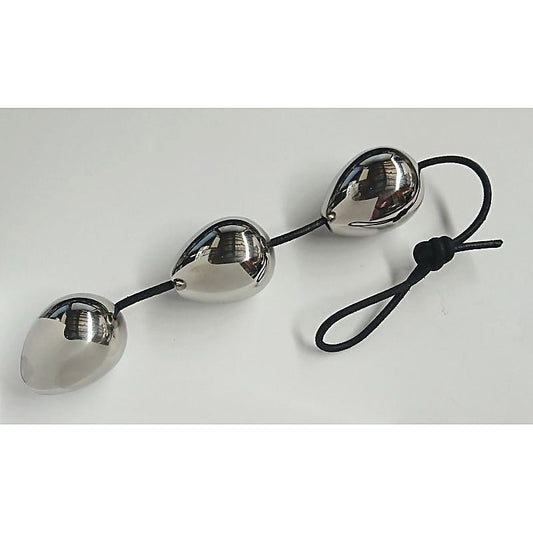 Hell's Couture Steel Anal Pleasure Balls - Unisex Kegel Training and Temperature Play - Love Eggs and Kegel Exercisers