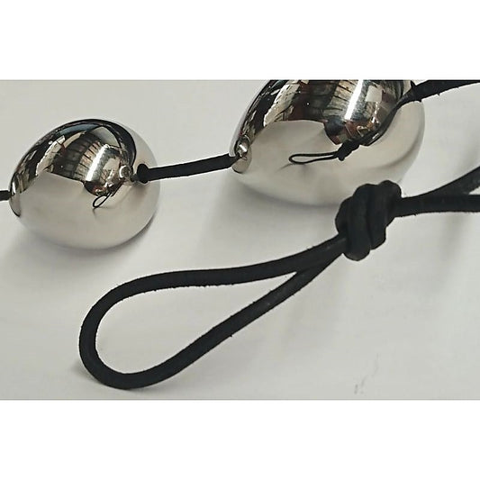 Hell's Couture Steel Anal Pleasure Balls - Unisex Kegel Training and Temperature Play - Love Eggs and Kegel Exercisers