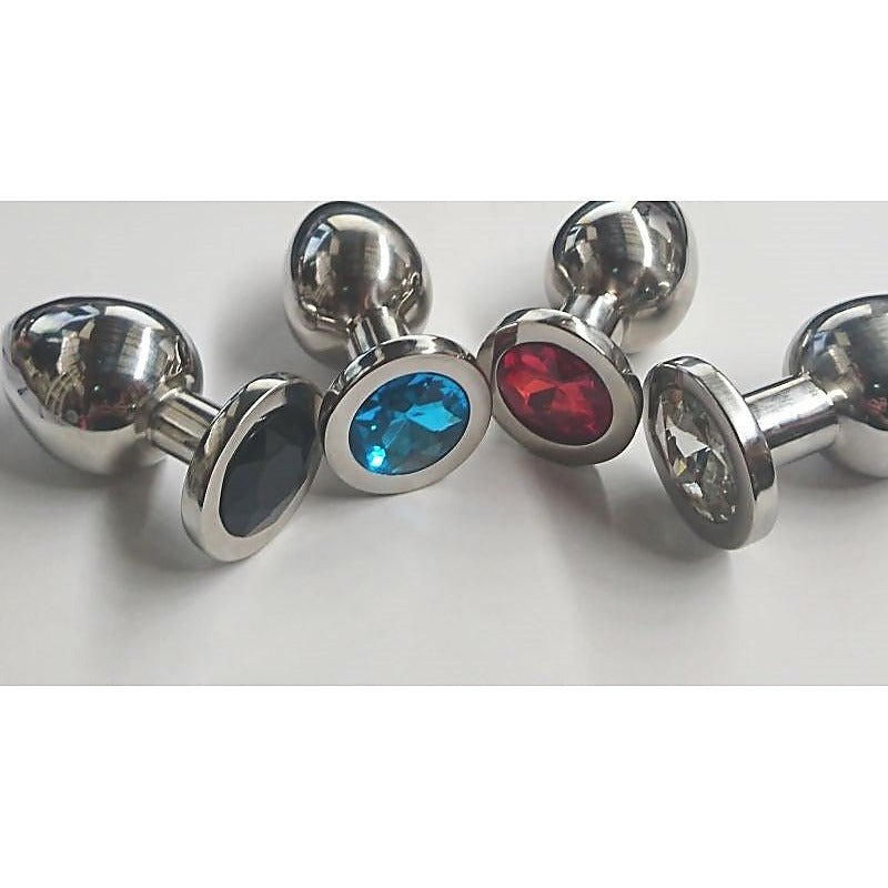 Bedazzled Steel Butt Plug Medium by Hell's Couture - Waterproof Vibrators