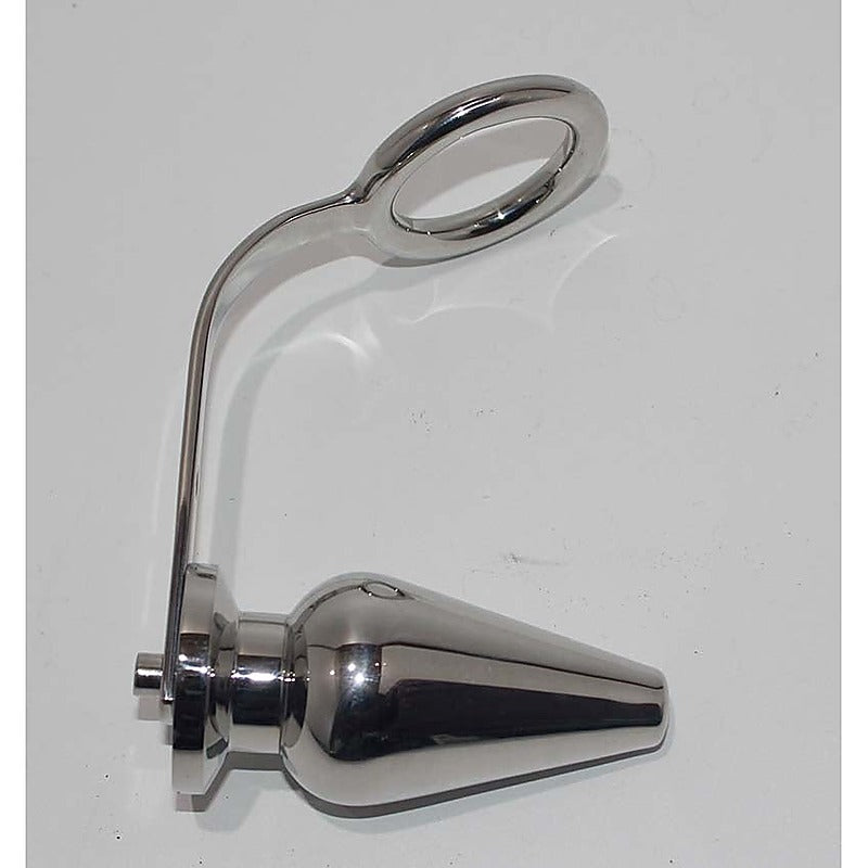 Surgical Steel Anal Plug and Cock Ring Set by Hell's Couture - Spreaders and Hangers