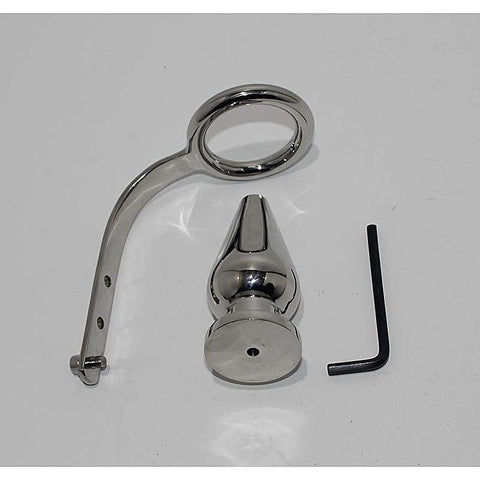 Surgical Steel Anal Plug and Cock Ring Set by Hell's Couture - Spreaders and Hangers