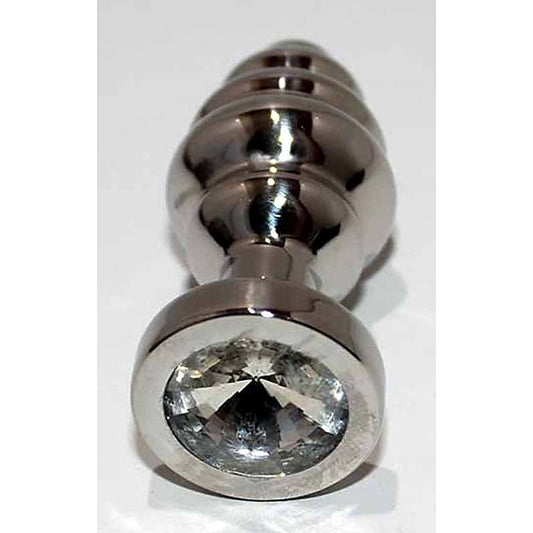 Ribbed Jewelled Butt Plug Small - Fancy Dress Ups