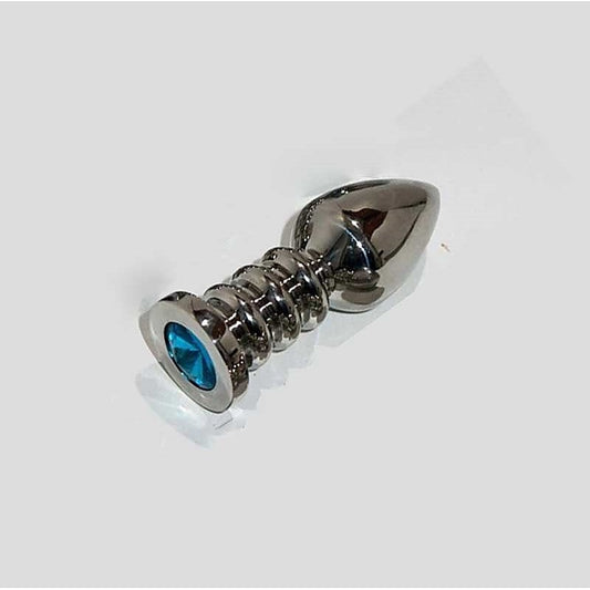 Ribbler Metal Jeweled Medium Butt Plug - Steel Sex Toys