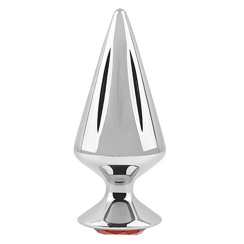 Cone Butt Plug With Jewelly by Hell's Couture - Steel Sex Toys