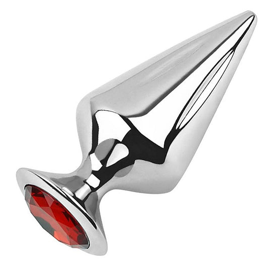 Hells Couture Cone Butt Plug With Jewelly - Steel Sex Toys