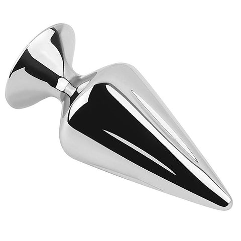 Cone Butt Plug With Jewelly by Hell's Couture - Steel Sex Toys