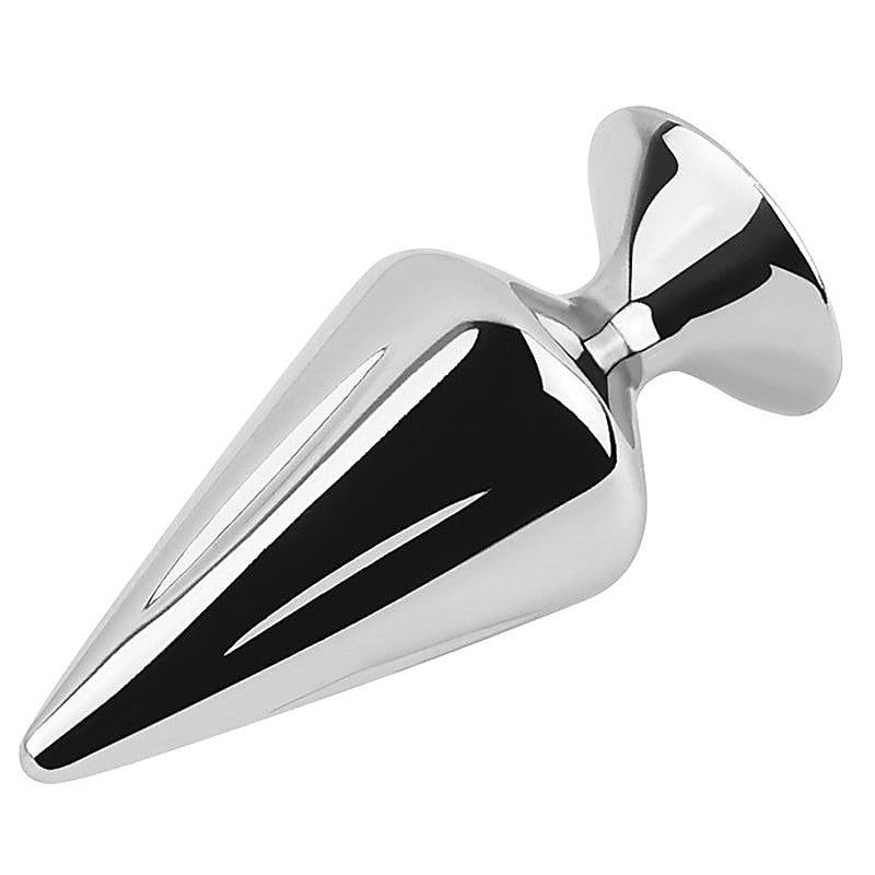 Cone Butt Plug With Jewelly by Hell's Couture - Steel Sex Toys