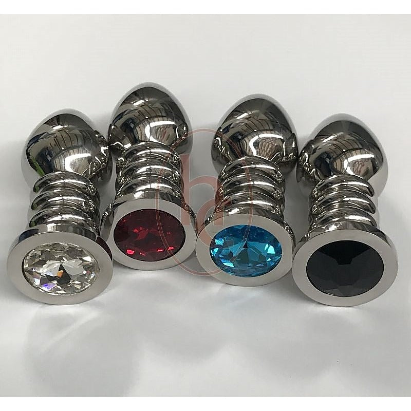 Ribbler Metal Jeweled Large Anal Plug by Hell's Couture - Breast and Nipple Toys