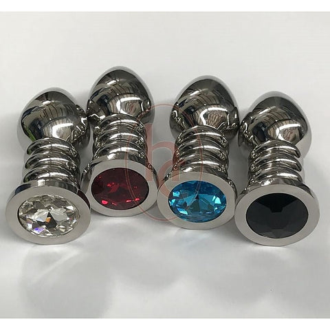 Ribbler Metal Jeweled Large Anal Plug by Hell's Couture - Breast and Nipple Toys