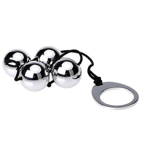 Utimi Stainless Steel Anal Balls x 4 by Hell's Couture - Steel Sex Toys