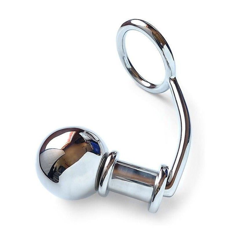 Extra Heavy Cockring & Anal Plug by Hell's Couture - Steel Sex Toys