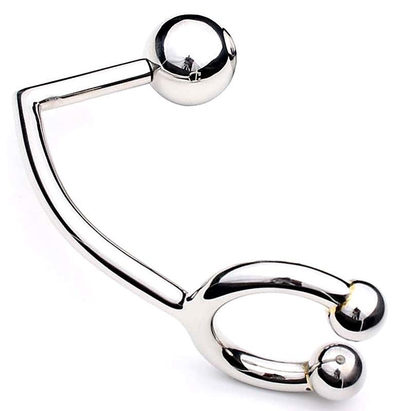Horse Shoe Cock Ring with Anal Intruder by Hell's Couture - Spreaders and Hangers