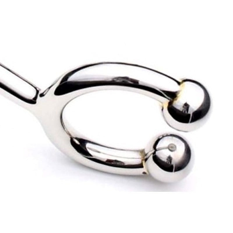 Horse Shoe Cock Ring with Anal Intruder by Hell's Couture - Spreaders and Hangers
