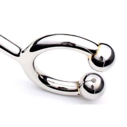 Horse Shoe Cock Ring with Anal Intruder by Hell's Couture - Spreaders and Hangers