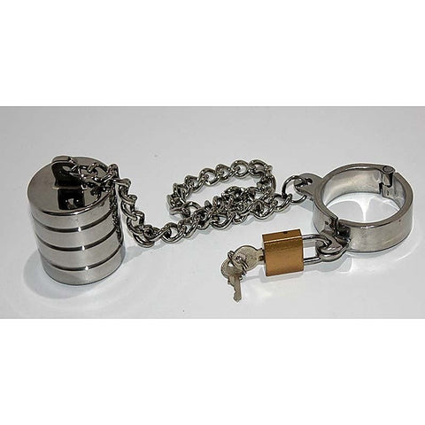 Hung Low Steel Ball Stretcher by Hell's Couture - Ball and Cock Toys