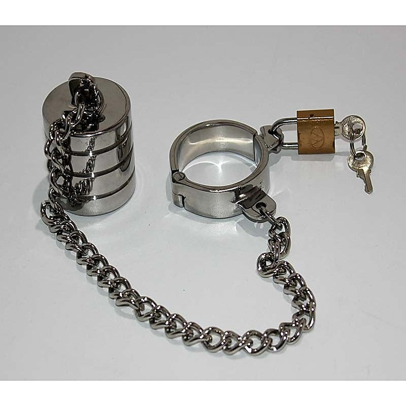 Hung Low Steel Ball Stretcher by Hell's Couture - Ball and Cock Toys