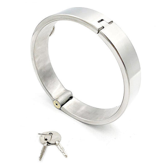 Cross Lock Neck Collar - Steel Sex Toys