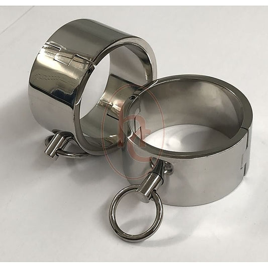 Deluxe Steel Bondage Wrist Cuffs - Cuffs and Restraints