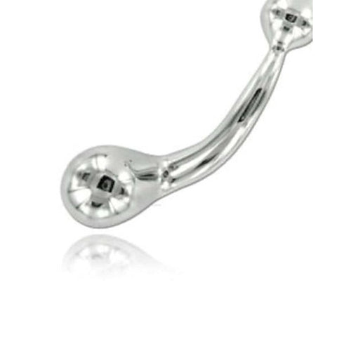 Premium Curved Metal G-Wand by Hell's Couture - Steel Sex Toys