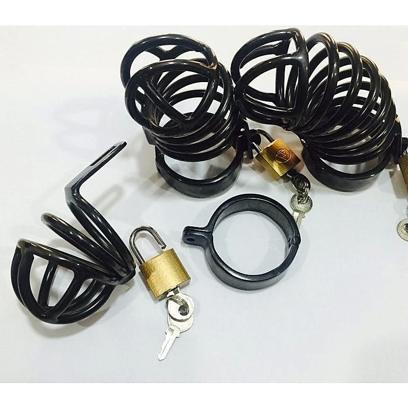 Nugatory Cock Cage Black Metal by Hell's Couture - Male Chastity