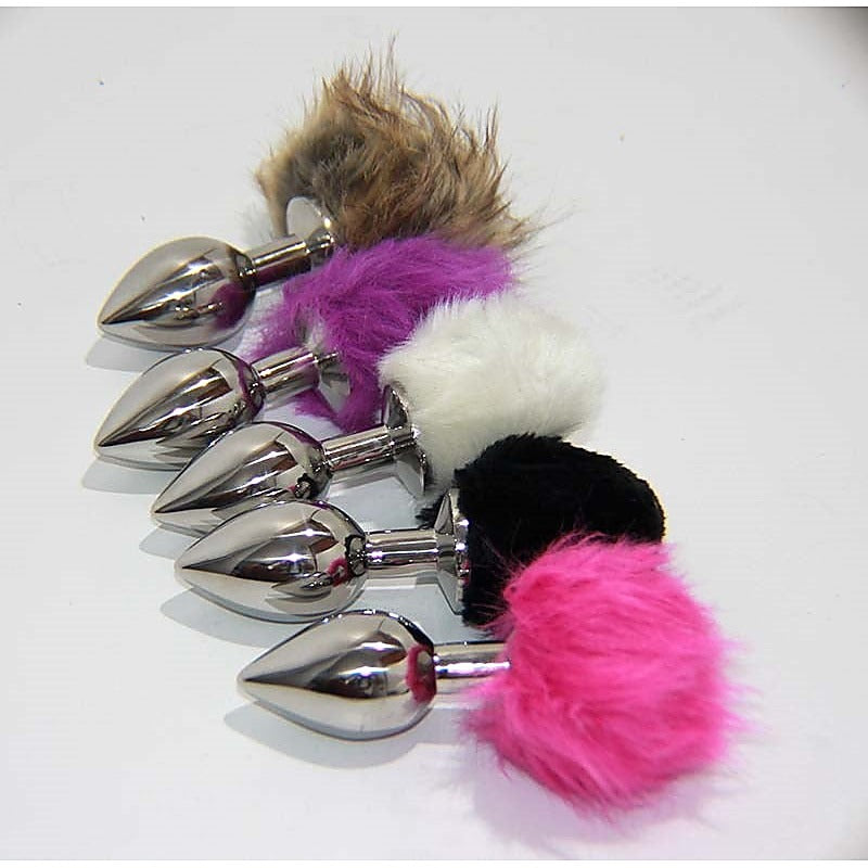 Crazy Rabbit Tail Butt Plug by Hell's Couture - Remote Control Vibrators