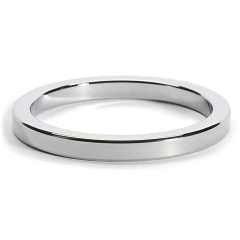 6mm Square Edged Steel Pleasure Cock Ring by Hell's Couture - Cock Rings