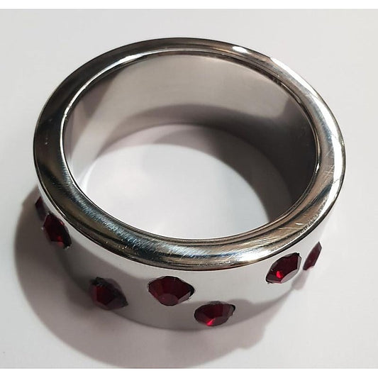Staggered Ruby Encrusted Cock Ring