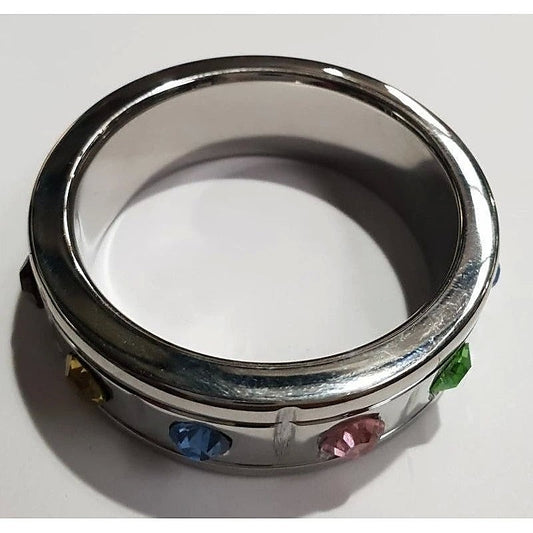 Jewelled Brick Steel Cock Ring