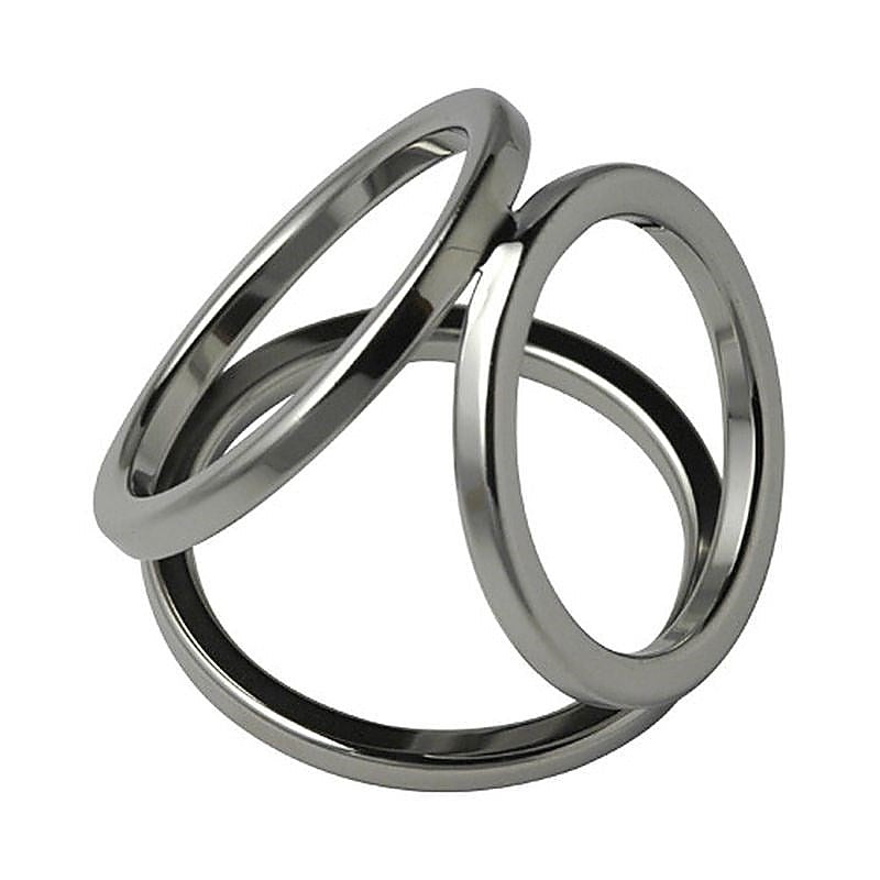 Triple Cock and Ball Ring by Hell's Couture - Cock Rings